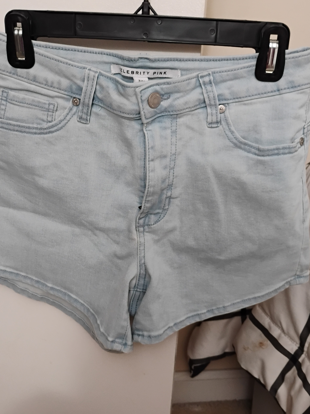 Celebrity Pink Pale Blue Denim Cutoff Shorts